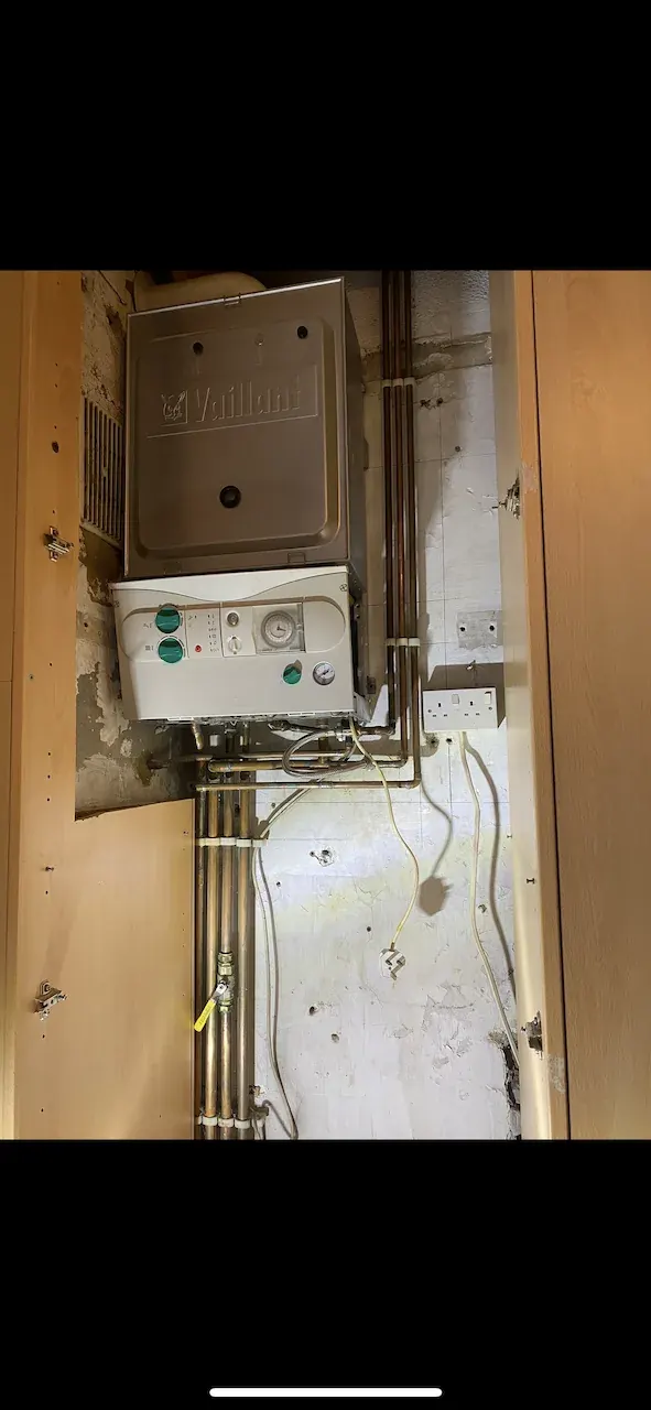 Faulty boiler before replacement